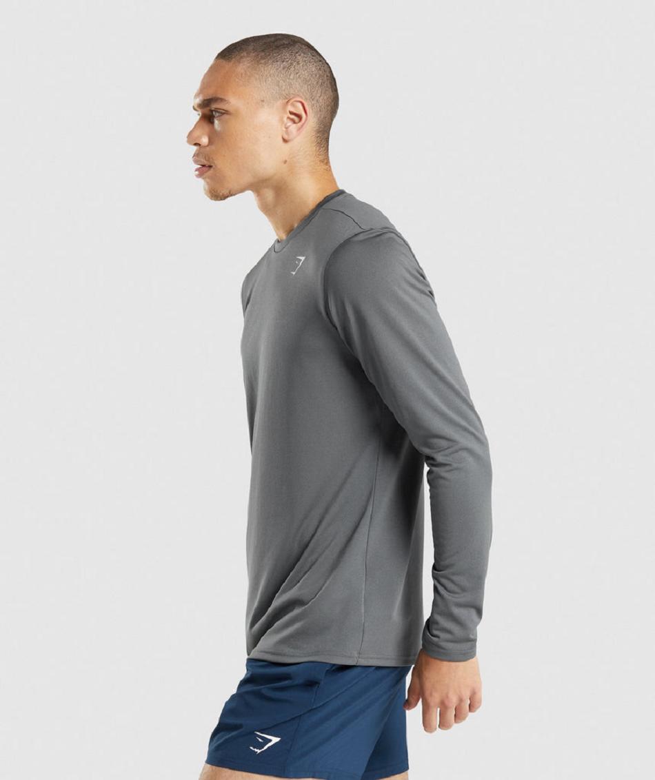 Long Sleeve Gymshark Arrival Hombre Gris | CO 3511FDN